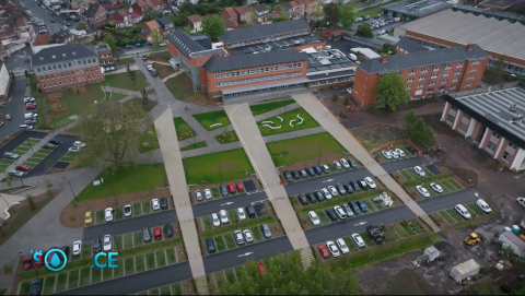 campus Bourseul de l’école d’ingénieurs IMT Nord-Europe, parking, espaces verts