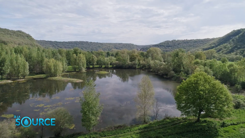 plan d'eau, eau, arbre, ciel, montagne