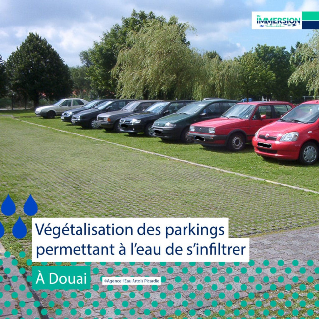 Photo d'un parking végétalisé