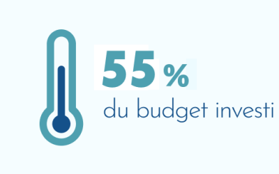55% du budget investi