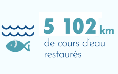 5102 km de cours d'eau restaurés